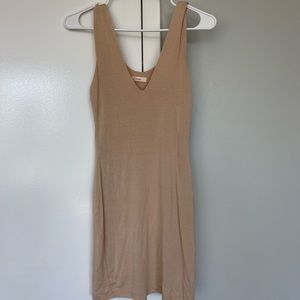 Nude V neck Mini Dress Size Small